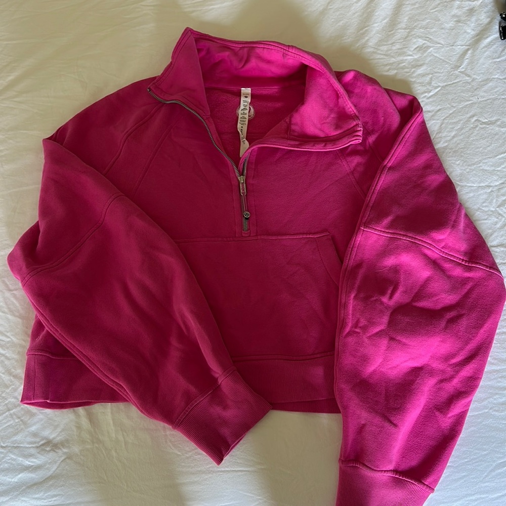 Lululemon Scuba Oversized Funnel Neck Half Zip. SONIC PINK! Size XL/XXL